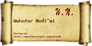 Wehofer Noémi névjegykártya